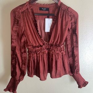 Brand new long sleeve satin blouse size xs